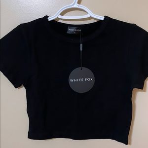 White Fox Boutique Black Crop Tee